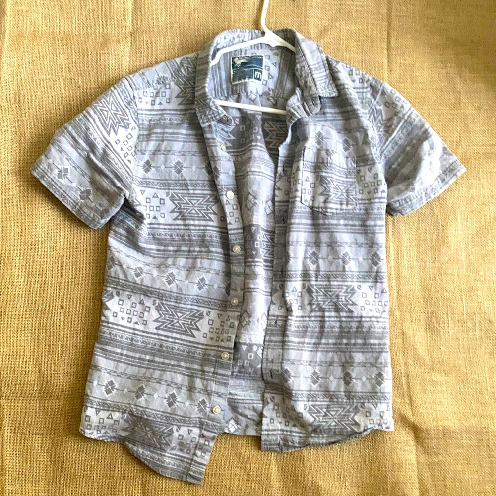 GRAY tribal patterned men’s Button Down